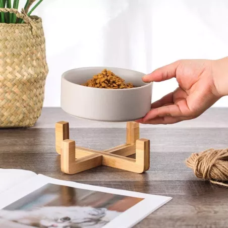 Bol en céramique pour animaux de compagnie Couleur Gris Taille 1 bol