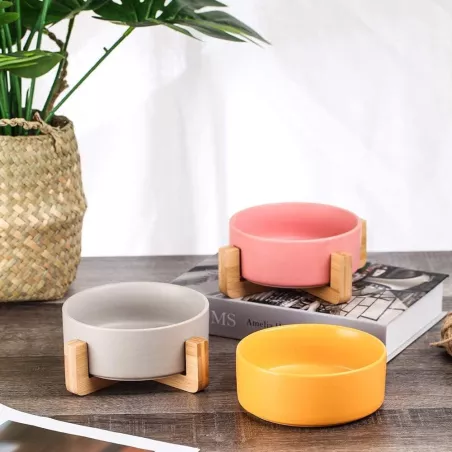 Bol en céramique pour animaux de compagnie Couleur Rose Taille 1 bol