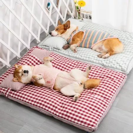 Lit 100x68x8 cm pour animaux de compagnie - Panier moelleux Couleur Rouge