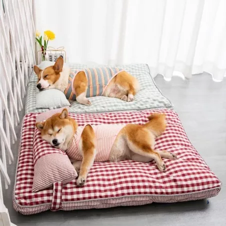 Lit 100x68x8 cm pour animaux de compagnie - Panier moelleux Couleur Rouge