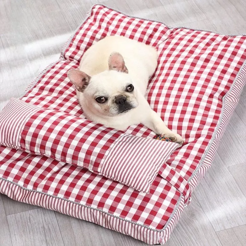 Lit 100x68x8 cm pour animaux de compagnie - Panier moelleux Couleur Rouge