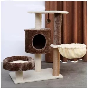 Arbre à chat en bois massif - Robuste et esthétique