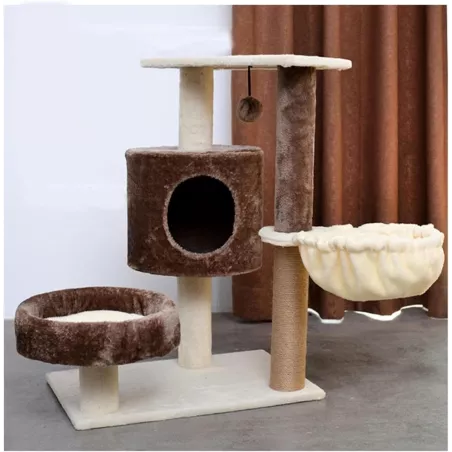 Arbre à chat en bois massif - Robuste et esthétique