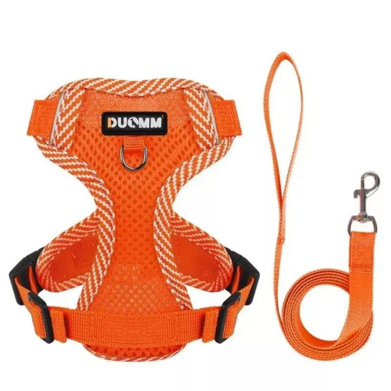 Harnais pour chats et chiens réglable et confortable Couleur Orange Taille S
