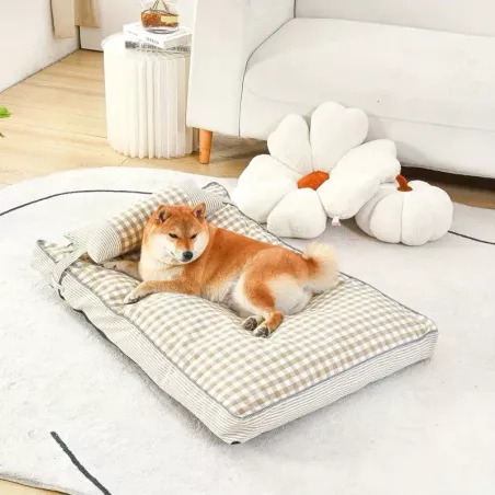 Lit 100x68x8 cm pour animaux de compagnie - Panier moelleux Couleur Marron