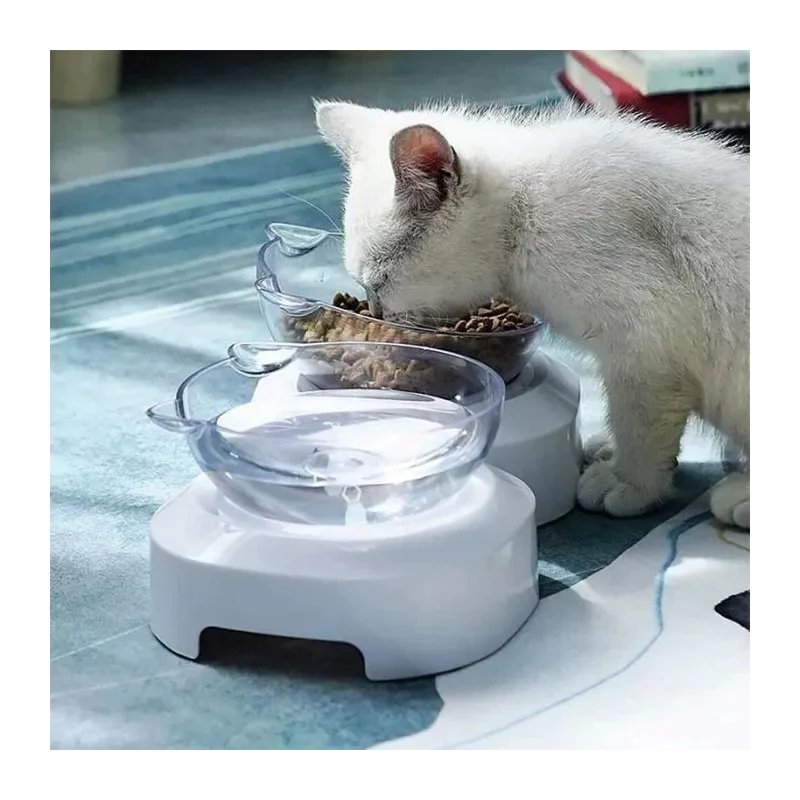 Mangeoire à nourriture et eau - Distributeur automatique Couleur Gris