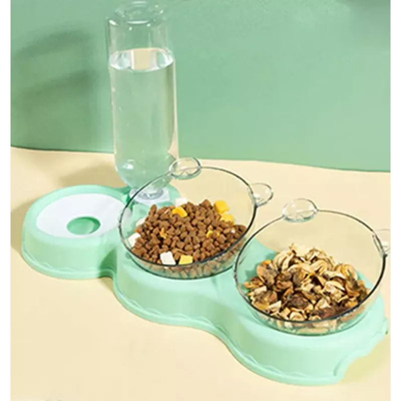 Mangeoire à nourriture et eau - Distributeur automatique Couleur Vert anis