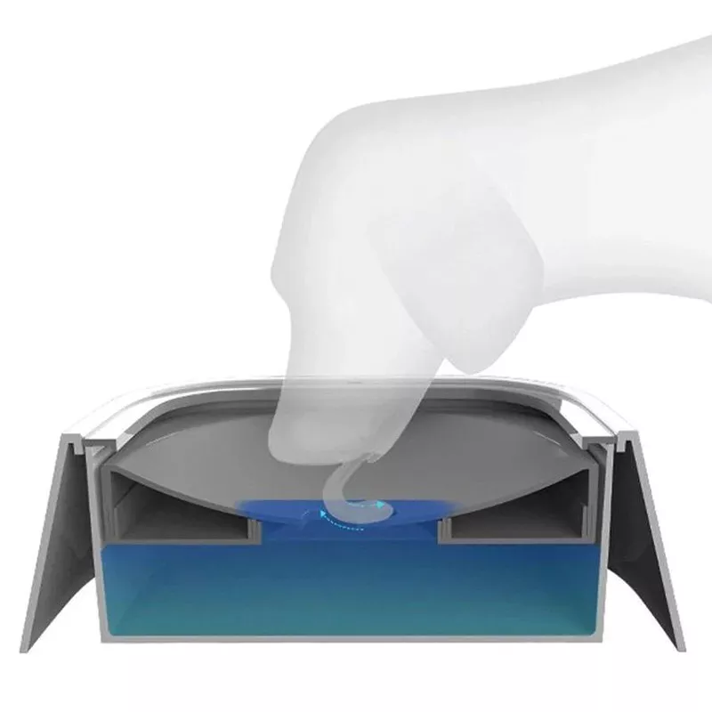 Bol anti-débordement 1L pour animaux de compagnie Couleur Blanc