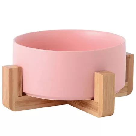 Bol en céramique pour animaux de compagnie Couleur Rose Taille 1 bol