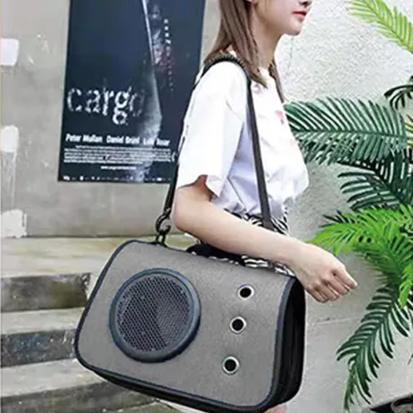 Sac de transport pour chats - Cage portable Couleur Gris