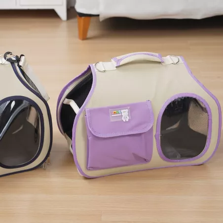 Sac de Transport pour Animaux - Sac de Voyage Chien et Chat Couleur Violet