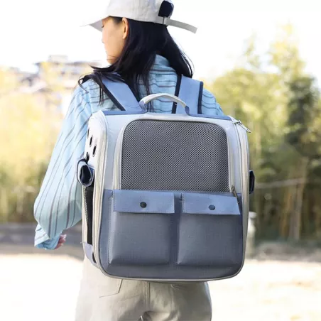 Sac à dos pour animaux de compagnie, transport pratique Couleur Bleu