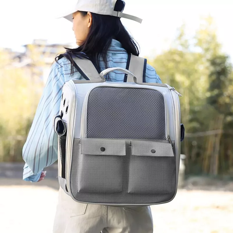 Sac à dos pour animaux de compagnie, transport pratique Couleur Gris