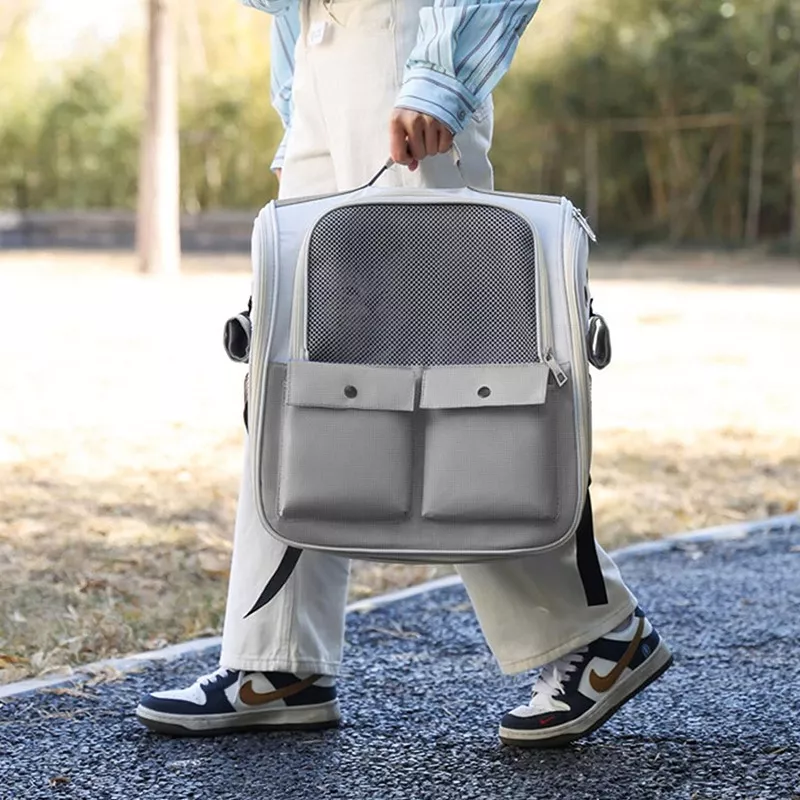 Sac à dos pour animaux de compagnie, transport pratique Couleur Gris
