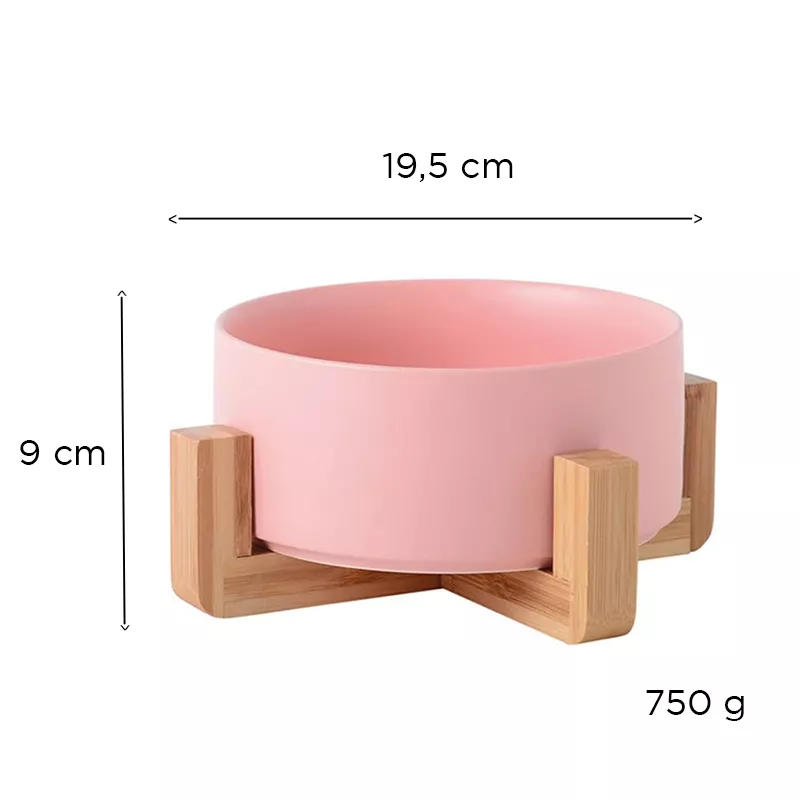 Bol en céramique pour animaux de compagnie Couleur Rose Taille 1 bol