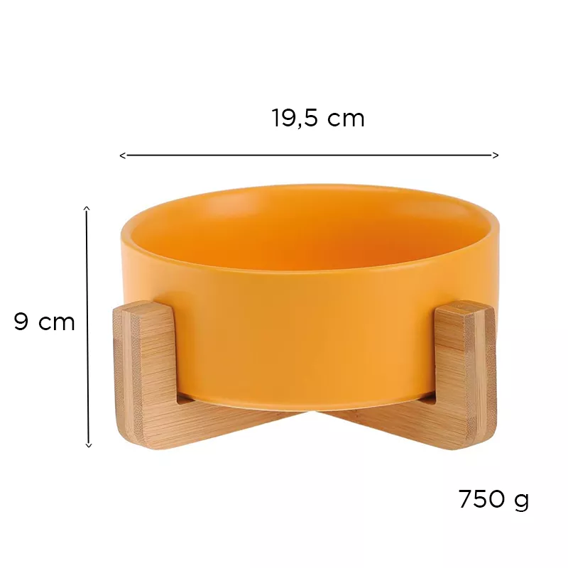 Bol en céramique pour animaux de compagnie Couleur Jaune Taille 1 bol