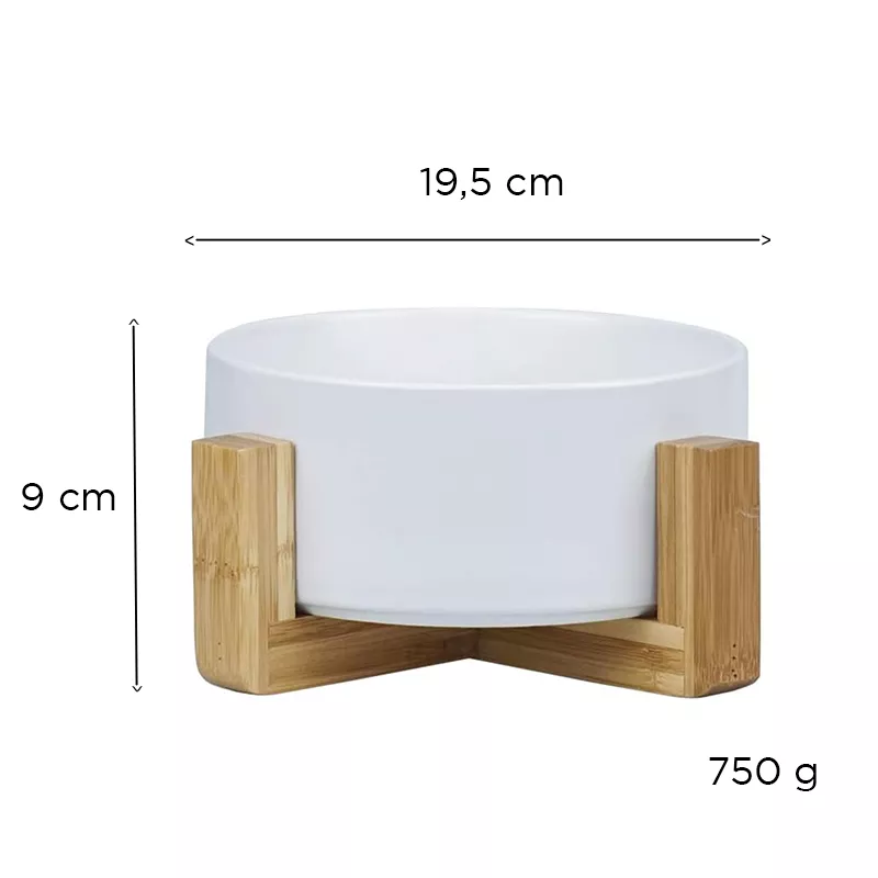 Bol en céramique pour animaux de compagnie Couleur Blanc Taille 1 bol