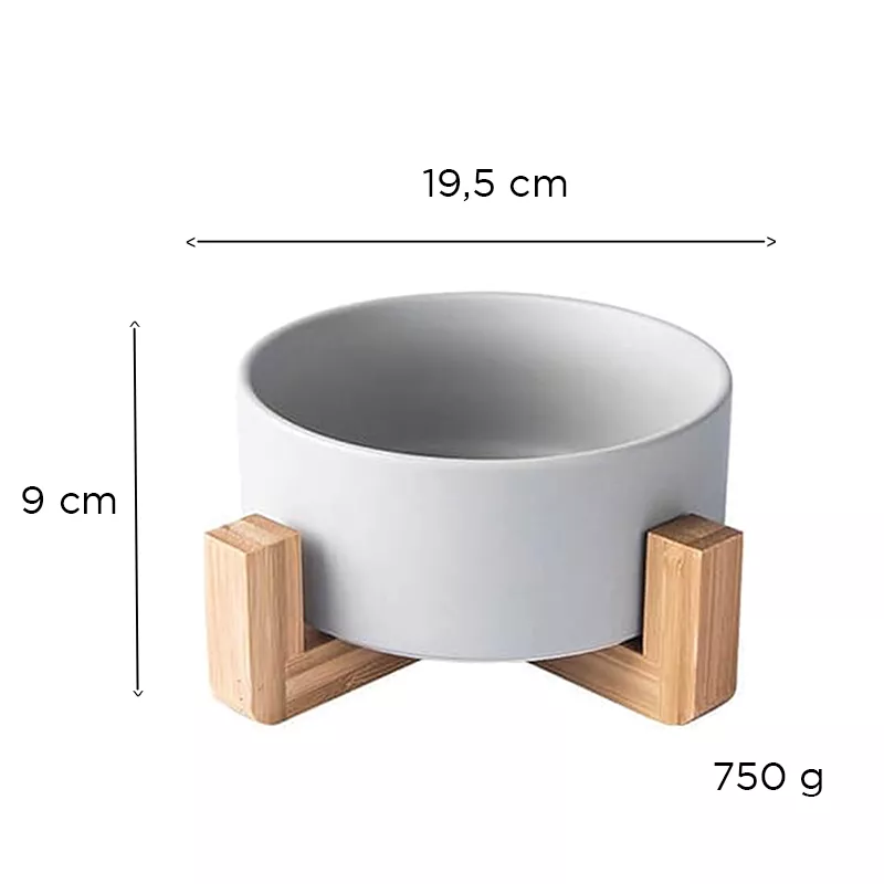 Bol en céramique pour animaux de compagnie Couleur Gris Taille 1 bol