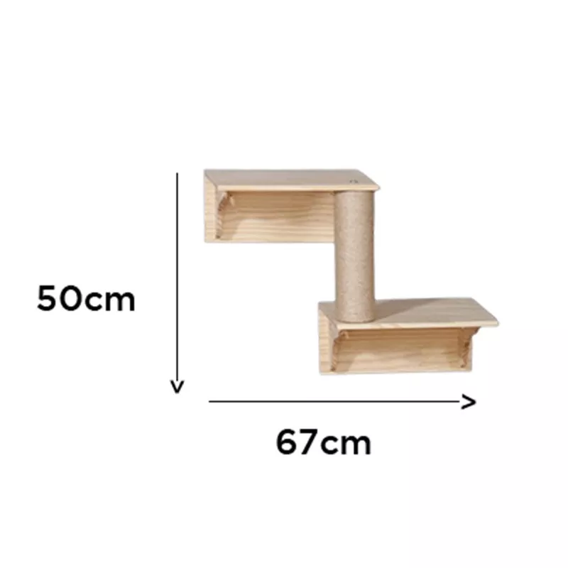 Arbre à chat en bois massif - Design élégant pour jouer et se détendre