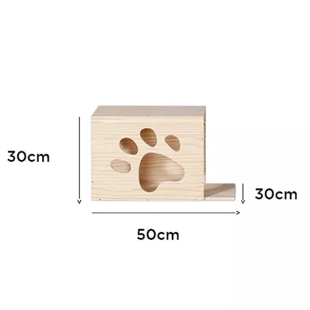 Arbre à chat en bois massif - Design élégant pour jouer et se détendre