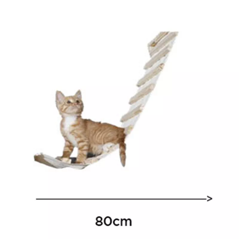 Arbre à chat en bois massif - Design élégant pour jouer et se détendre